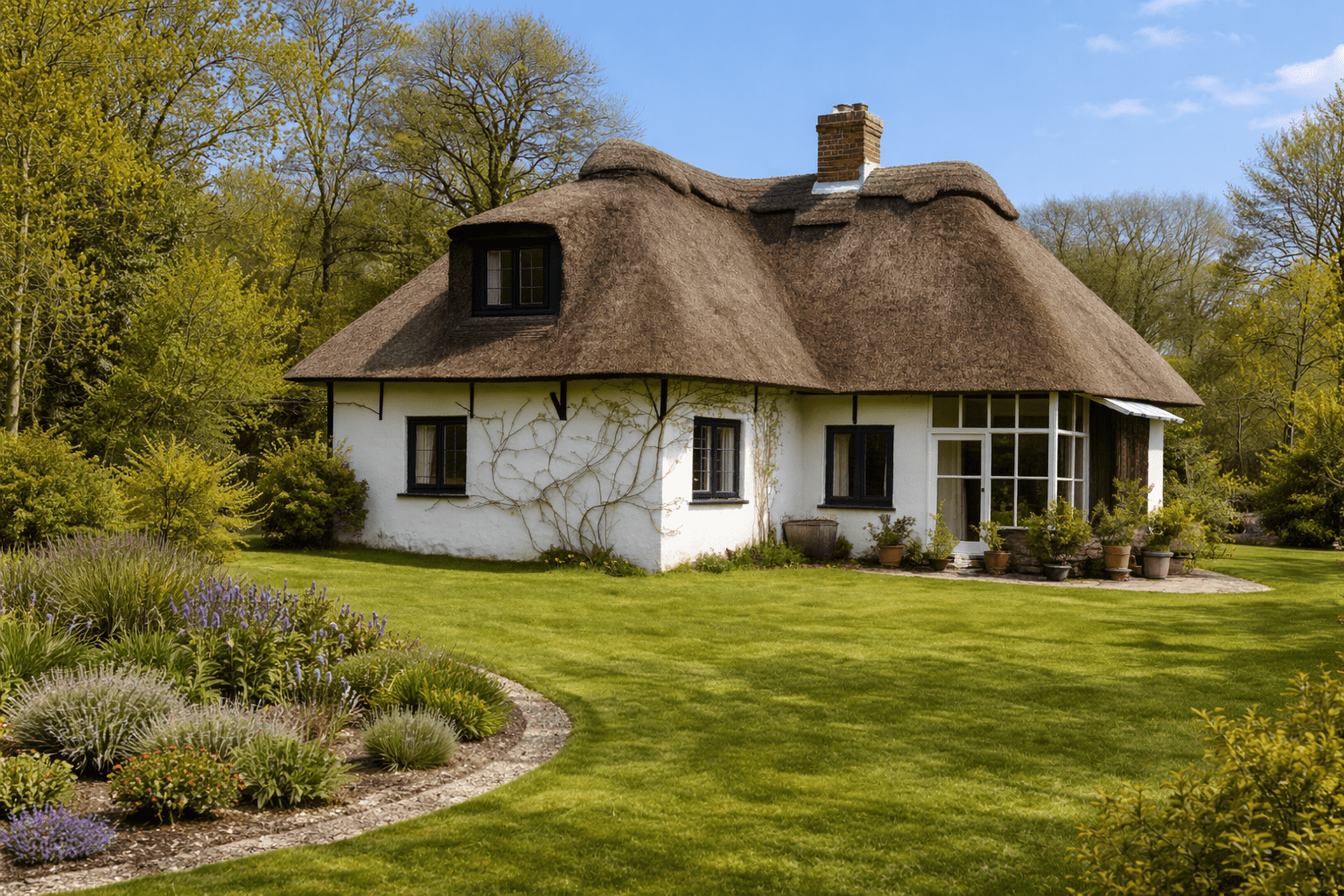 Boulton & Paul house showing steep pitched roof and timber-clad external walls