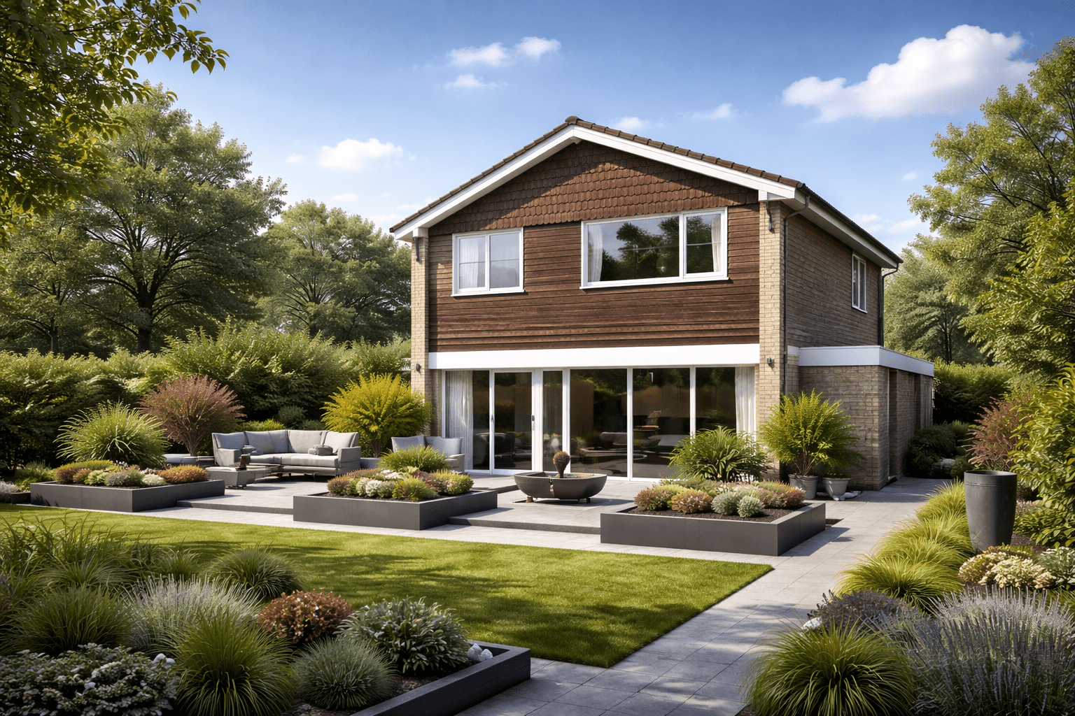 Symplex house showing steel frame system-built construction