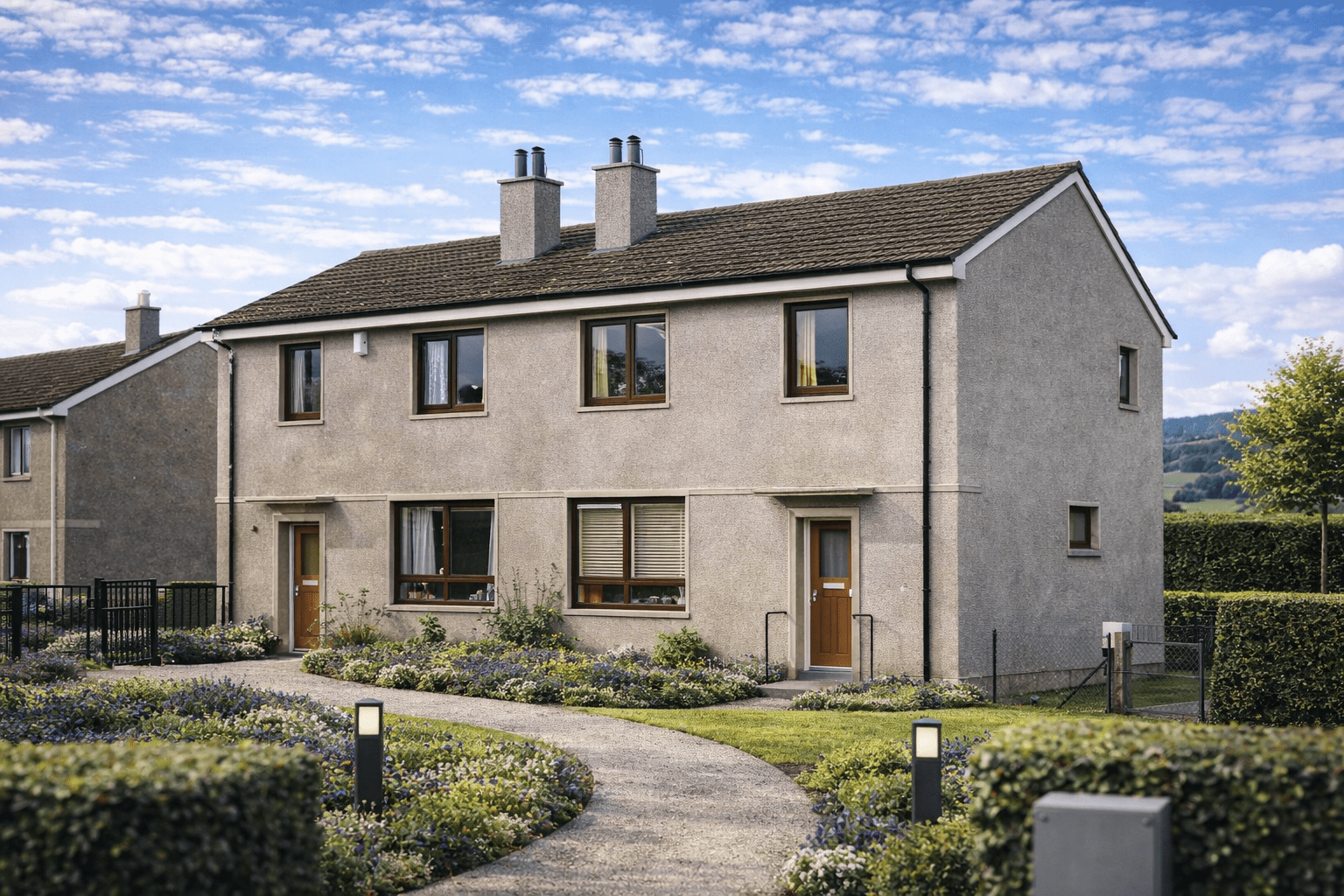 Atholl 1951 steel framed house with rendered elevations and pitched tiled roof