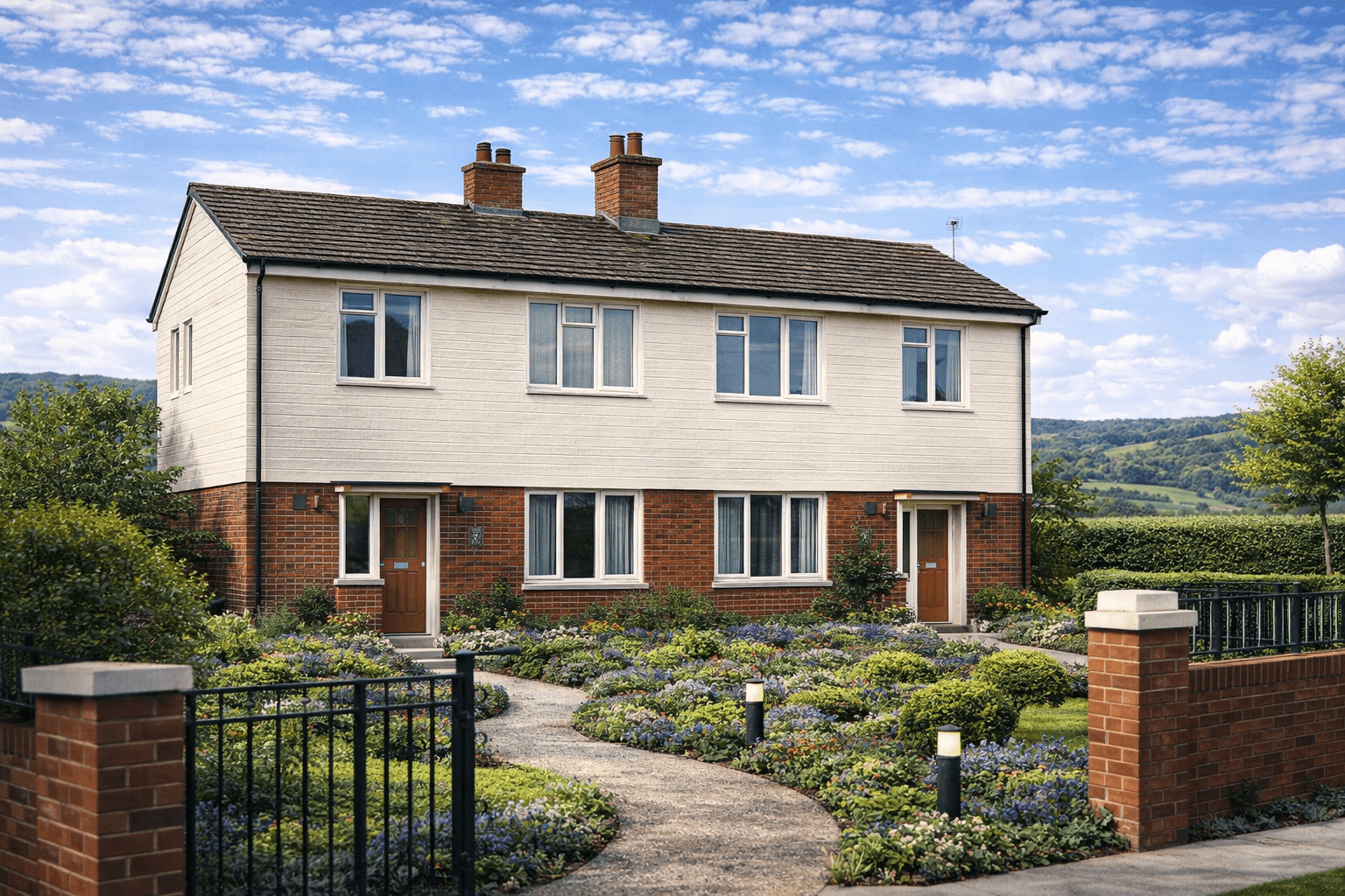 Birmingham Corporation Type ST house showing steel frame construction and asbestos cement cladding
