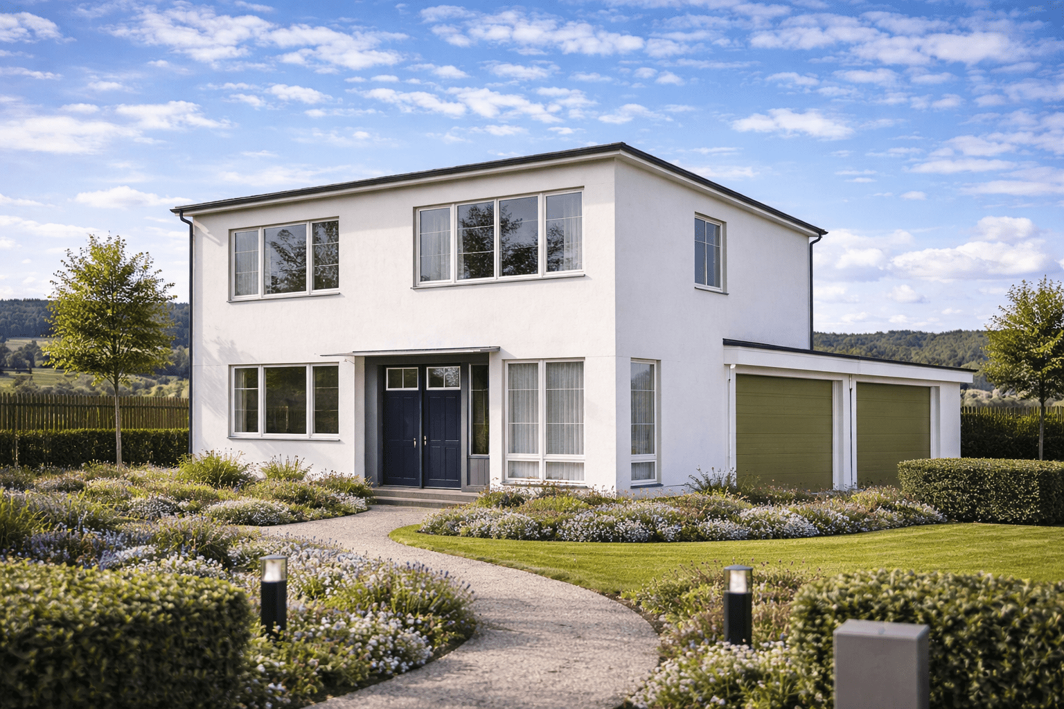 Braithwaite House showing flat roof and fluted asbestos cement cladding