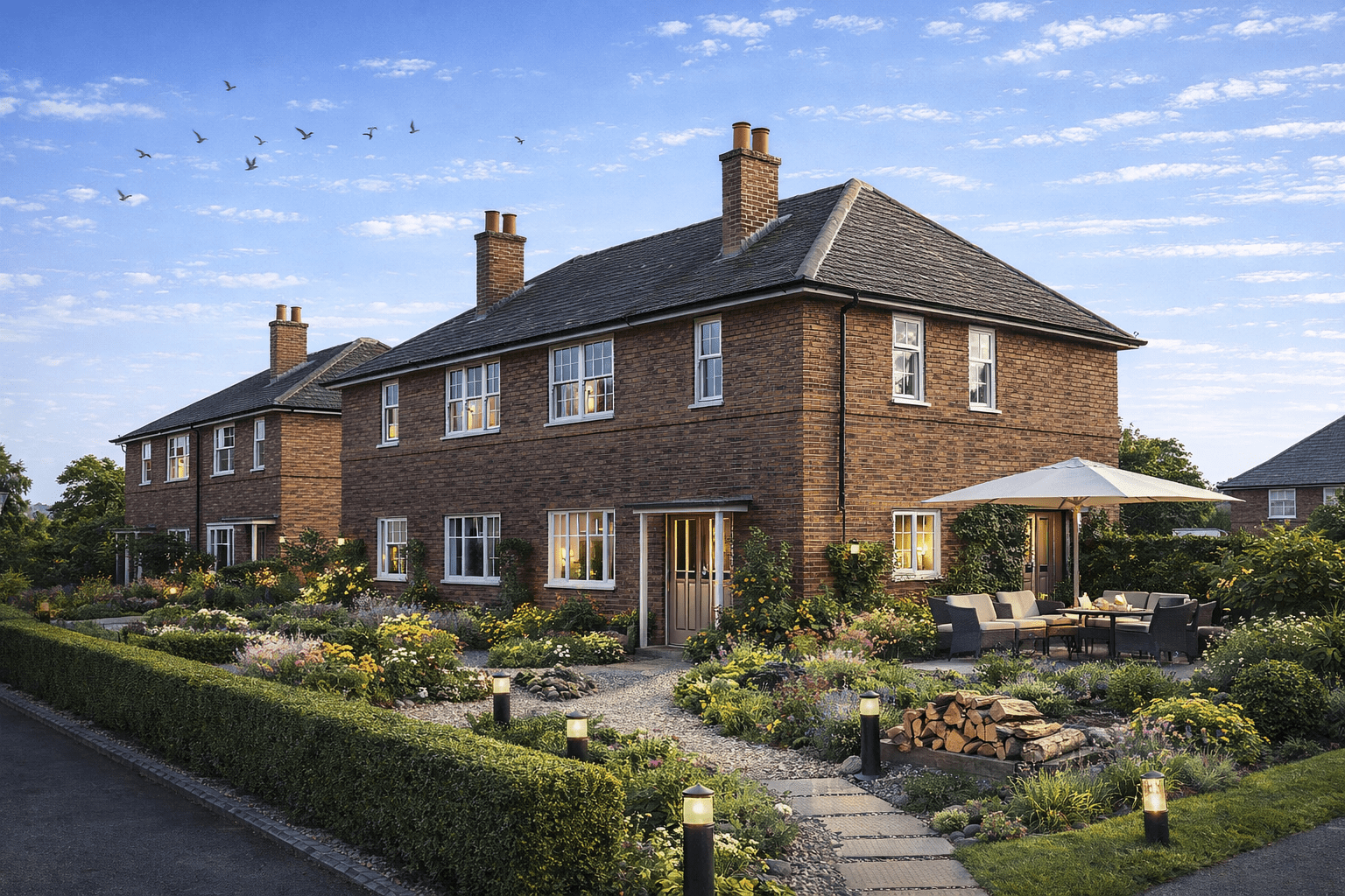 Liverpool Corporation House with rendered external walls and hipped slate roof
