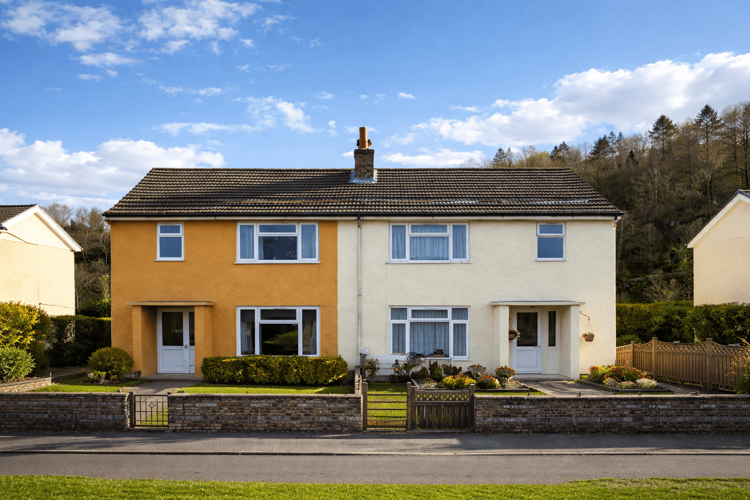 Trusteel MK II house showing traditional external finishes and pitched roof