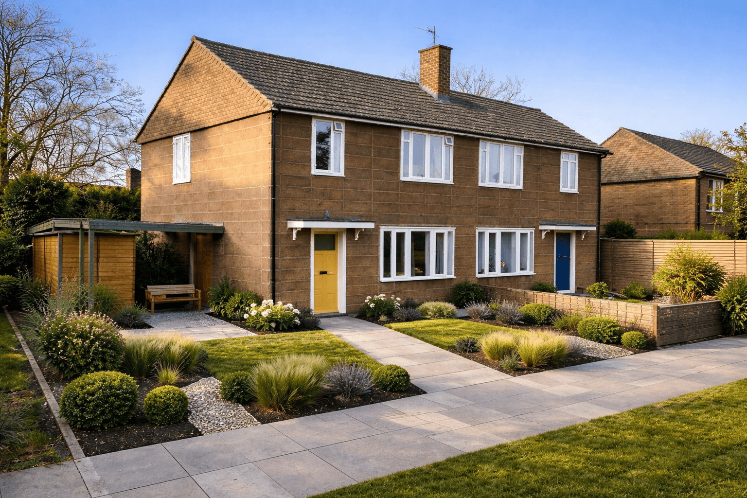 Unity Type II house with concrete panel construction and pitched roof