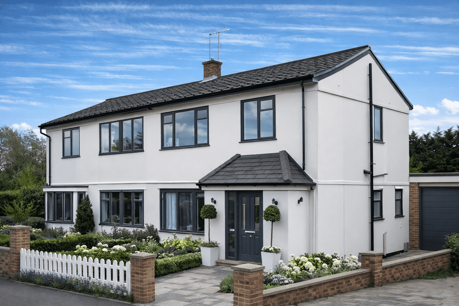 Universal Type I House showing two-storey form with asbestos cement external walls