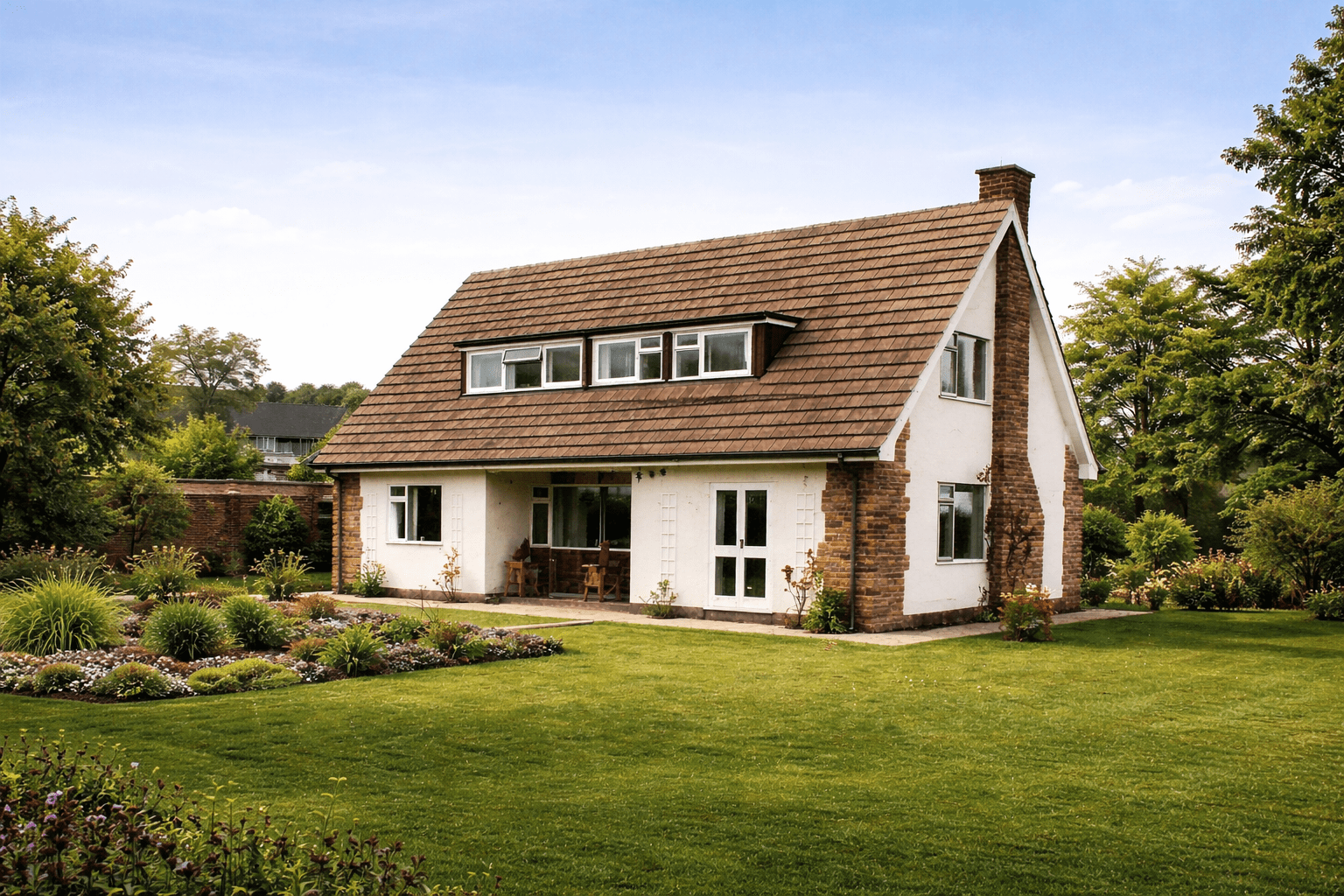 Yorkshire Timber Frame house with mixed external cladding and pitched roof