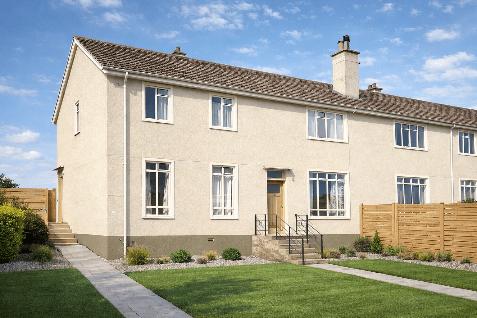 Atholl 1945 steel-framed house with hipped roof and steel-clad walls