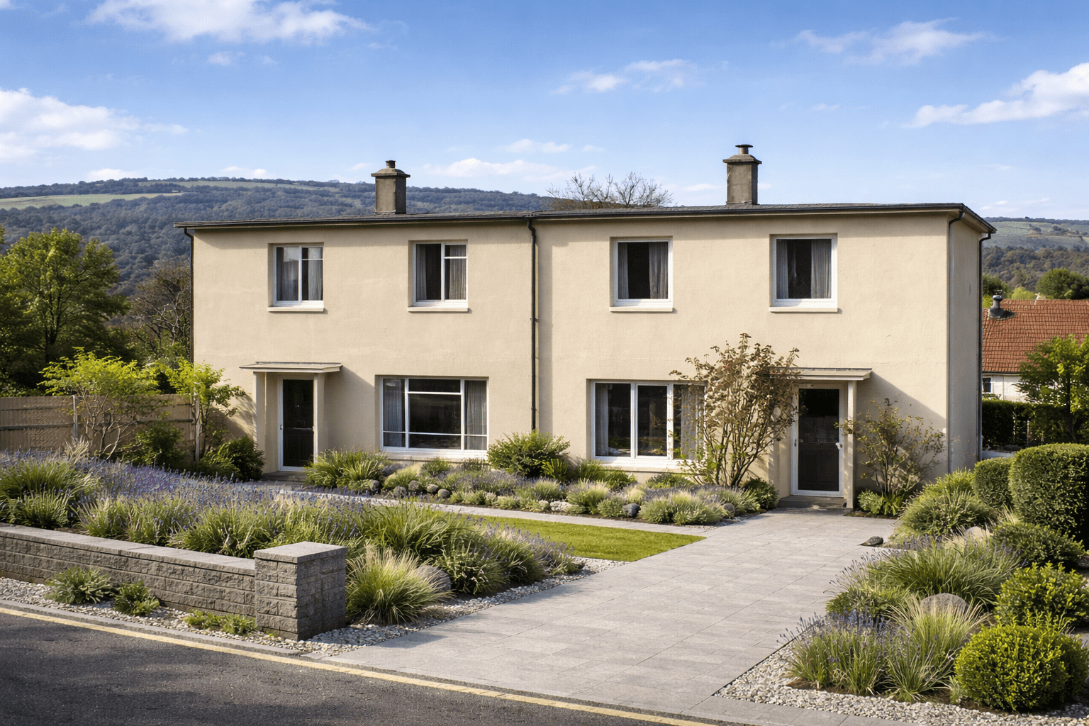 BRS Type 4 house showing flat reinforced concrete roof and rendered external walls