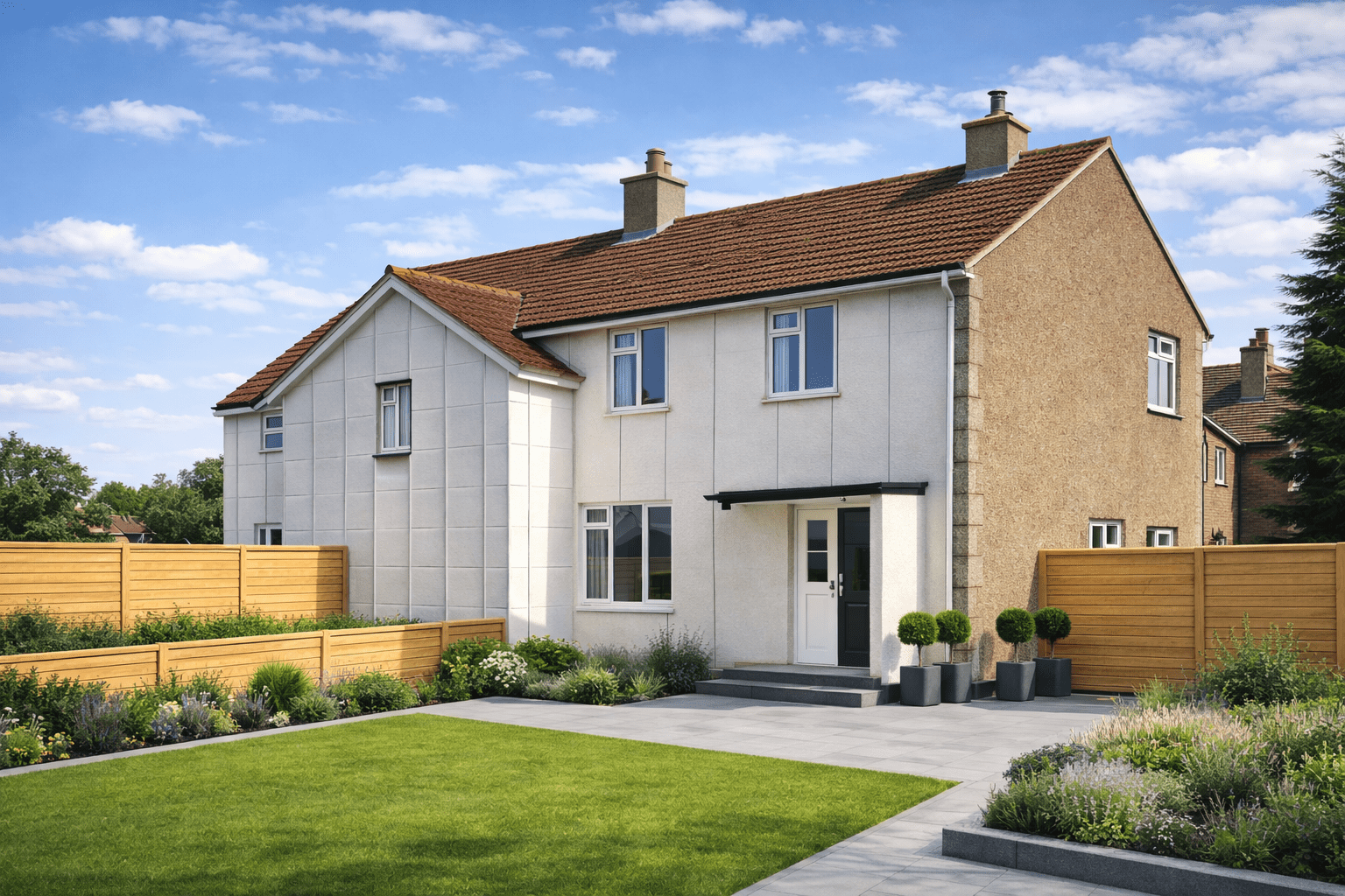 Vine & Vine semi-detached house showing post-war non-traditional construction