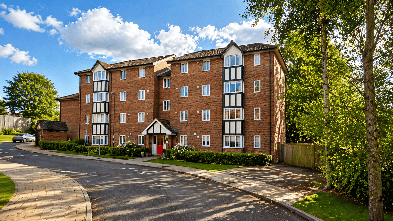 1990s residential property with brick exterior and modern estate-style design